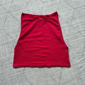 Free People Red Cut Out Crop Tank Top
